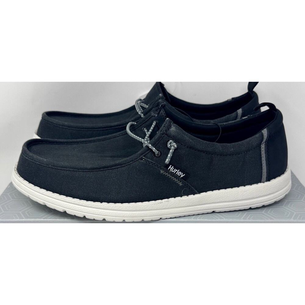 NIB Men's US 10 Hurley Laguna BLACK Casual Shoes W/ Memory Foam Lightweight